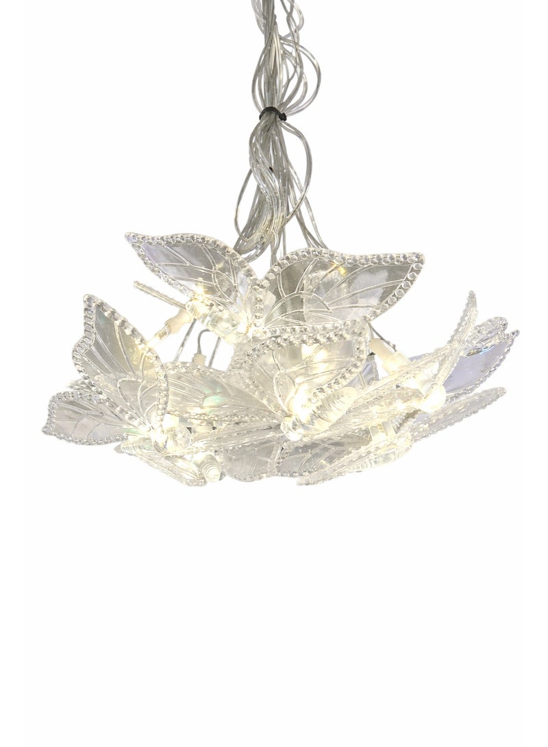 BUYCO Crystal Butterfly LED Chandelier Light – Elegant Hanging Decorative Ceiling Lamp for Home, Bedroom & Events - Image 1